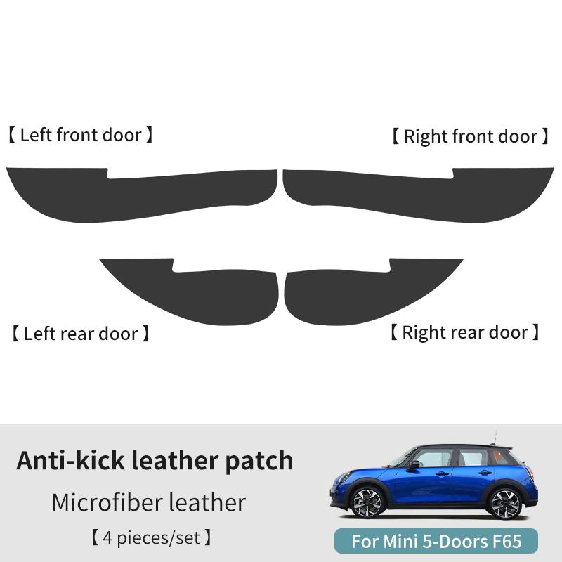 Car Door Anti-Kick Mat For Mini Cooper S F66 F67 2024 2025 Suede Leather Sticker Soil-Proof Children's Kick Pad Car Accessories