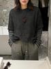 Women's Thermal Fleece Patchwork Long Sleeve Top for Autumn/Winter