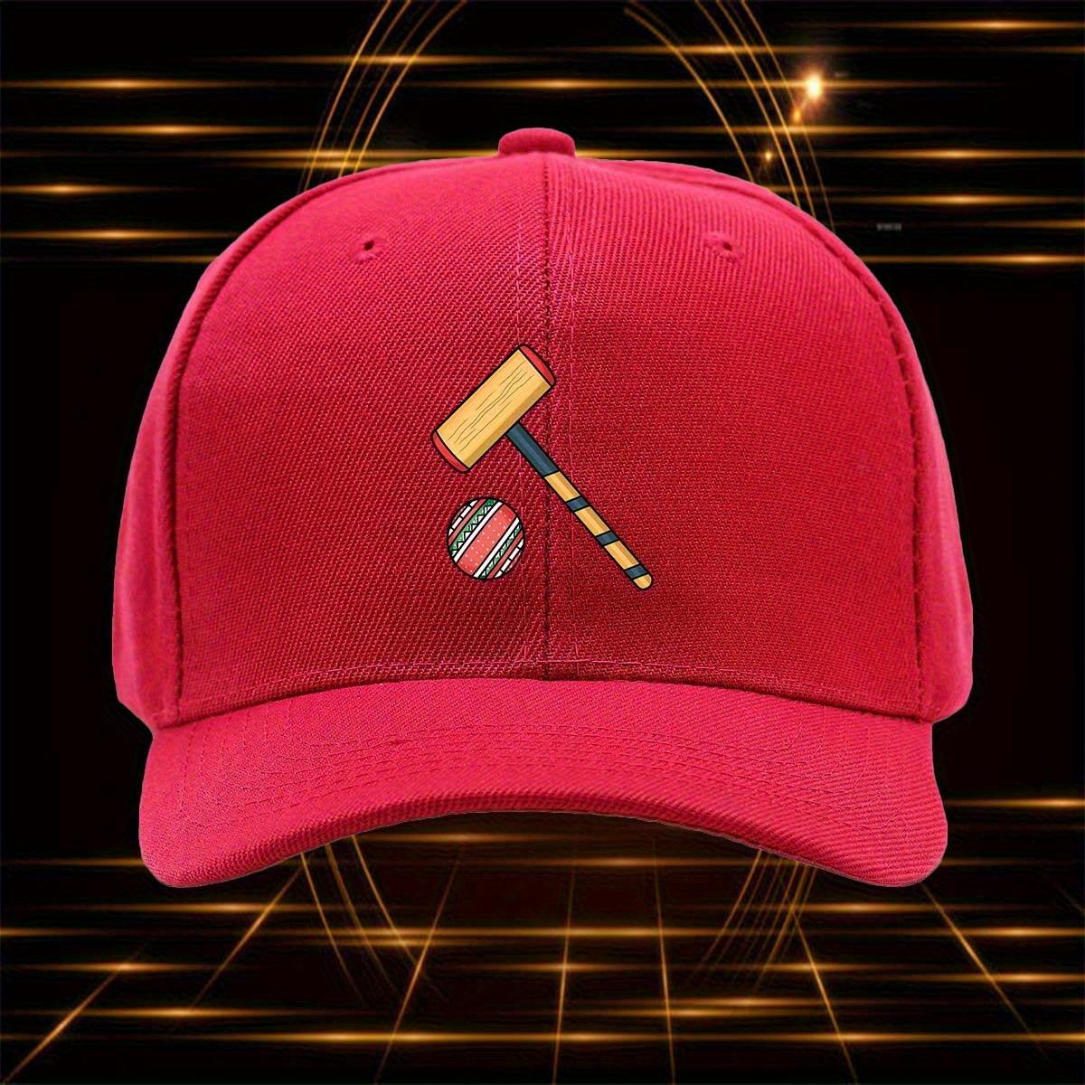 

Croquet Mallet and Ball Graphic Baseball Cap Polyester Adjustable Casual Sports Hat Unisex One Size