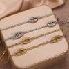 Versatile Light Luxury Titanium Steel Women's Necklace with OT Buckle - Long Chain Pig Nose Design Temperament Accessory.