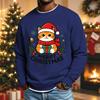 Men's Casual Long Sleeve Crewneck Top with Christmas Print for Holiday Celebrations