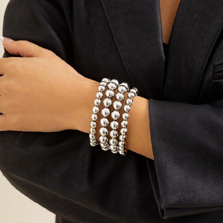 Schickes Armband mit verstellbarer Länge Zierliches Armreif-Kettchen mit runden Perlen für Zusammenkünfte