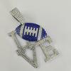 Fashionable Men's Colorful Diamond LOVE Rugby Alloy Pendant, European and American Hip-hop Men's Necklace, Personalized and Colorful