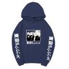 Black Warm Fleece Hooded Sweatshirt Tokyo Revengers Team Comic Print Unisex Autumn Winter Casual Daily Long Sleeve Pullover