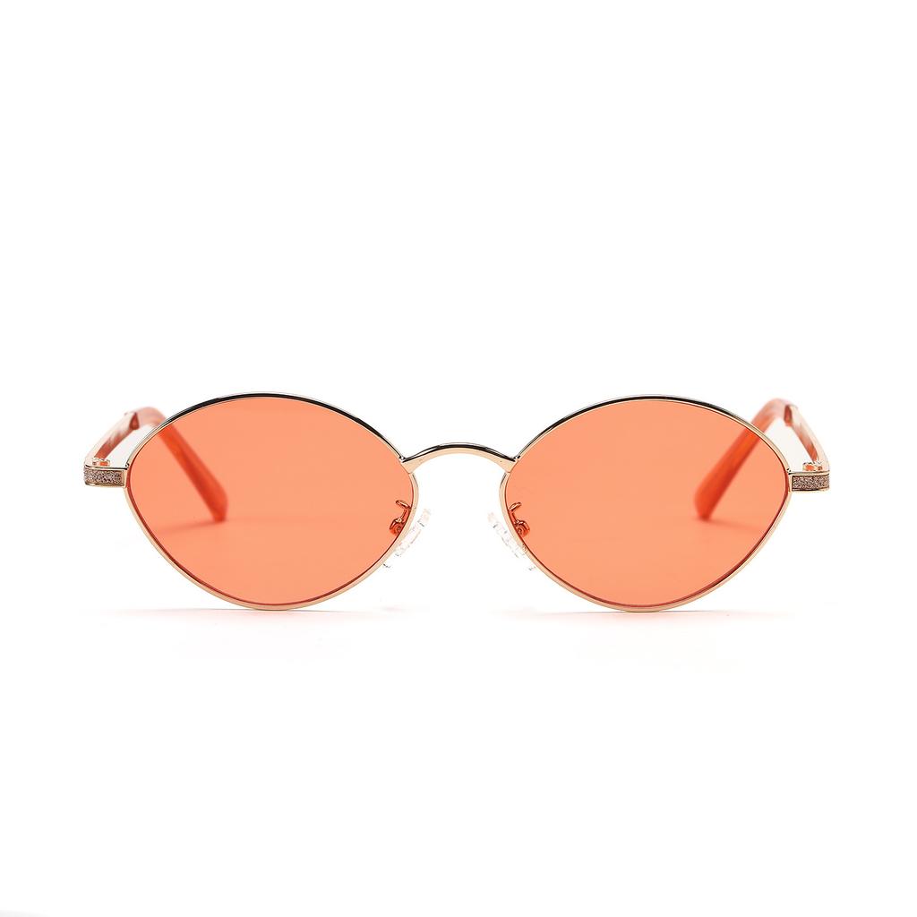 Glasses 95112 Oval Color Lenses Small Frame Rap With Sunglasses Women'S Sunglasses Men