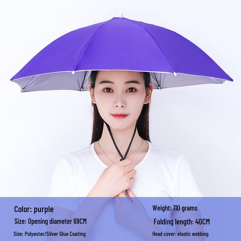 Large Rainbow Sun Hat Umbrella for Street Stalls and Fishing