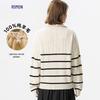ROMON Damen 100% Merinowolle Reißverschluss Halboher Kragen Pullover