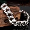 Luxus Nie Verblassende Goldfarbe Edelstahl Cuban Link Herrenarmband für Männer Hochglanzpolierte Hip Hop Kette Mode Herrenaccessoire