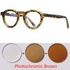 Round Photochromic Glasses Men Women UV Protection Myopia Eyewear 0 To 6 Diopters Lightweight Frame