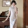 White new Chinese Suzhou long cheongsam improved young 1011 new women's high-end sense can be worn daily in summer
