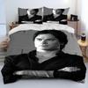3D Damon Salvatore Bed Comforter Set, Horror Vampire Fan Bedding Sets Children 2-Piece Soft Microfibre Duvet Cover for Adults