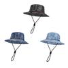 Unisex rybářská čepice Extra široký okraj Nastavitelný střih Turistický klobouk Bucket Větruodolná přezka Vypraný denim Venkovní cestování Ochrana proti UV
