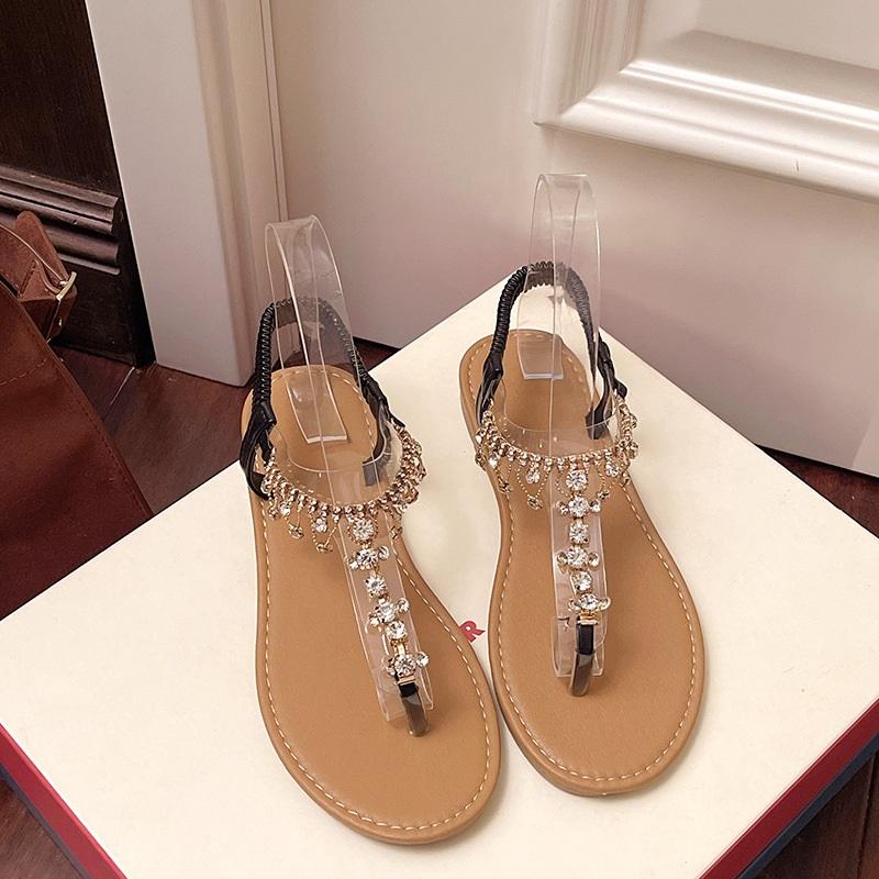 Large Rhinestone Fashionable European And American Large Size Sandals 36