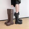 Two Knee-high Boots for Women 2025 Autumn and Winter New Martin Boots Thick-soled Small Man Taller and Thinner Long Boots