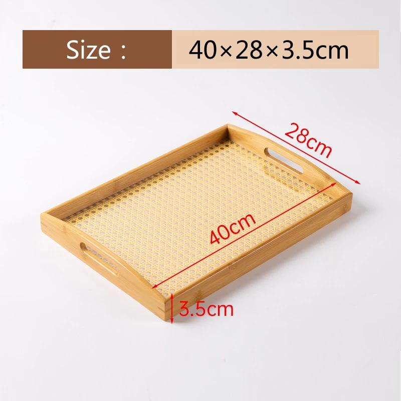 HeMu-Transparent Acrylic Bamboo Cotton Tray, Portable Rectangular Tea Set, Tea Plate, Restaurant, Hotel Household