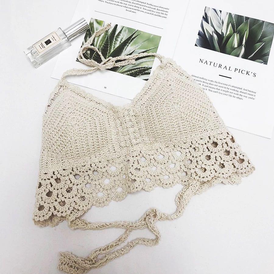Trendy Lace Knit Camisole - Sexy & Fashionable Cropped Beach Top 2025 New Arrival Default Items