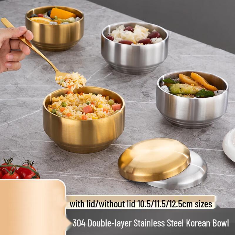 Huìhuáng 304 Stainless Steel Double-Layer Soup Bowl