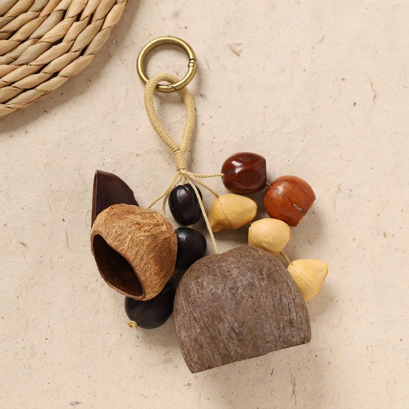 Natural Handmade Fruit Shell Hanging Bell Seed Sound Healing Hand-cranked Bell Full Of Wish Fruit Bag Ornaments Yunnan Gift