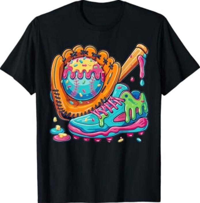 Ice Cream Drip Baseball Stuff Baseball Drip For Boys Youth T-Shirt Unisex T-Shirt XXL