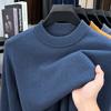 Men 100% Pure Wool Half Turtleneck Sweater, Warm Solid Knit Jumper for Autumn Winter Daily Wear