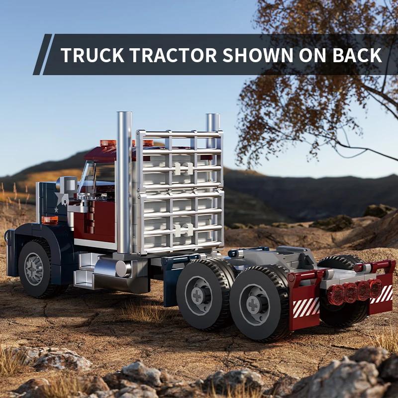 268PCS Blocuri de Construcție Cap Camion American Creative Conectabile Model Remorcă Container Cărămizi Jucării DIY Pentru Copii Cadouri de Sărbători