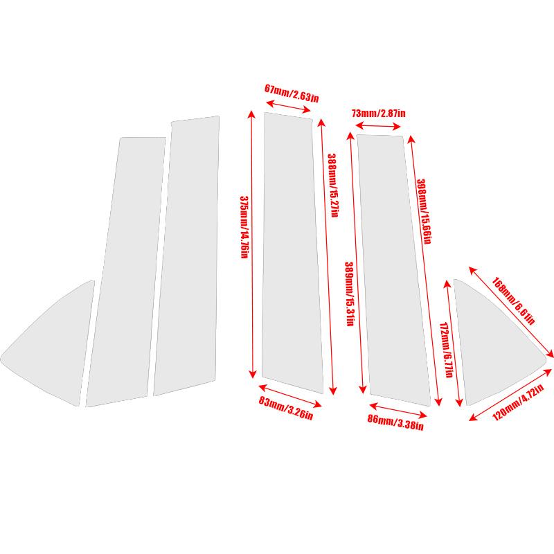 6 buc Argintiu Acoperiș Stâlp BC pentru Geamul Ușii Mașinii, Autocolant Material PC pentru Mazda Demio 2014-2019/pentru Toyota Yaris 2019-2020
