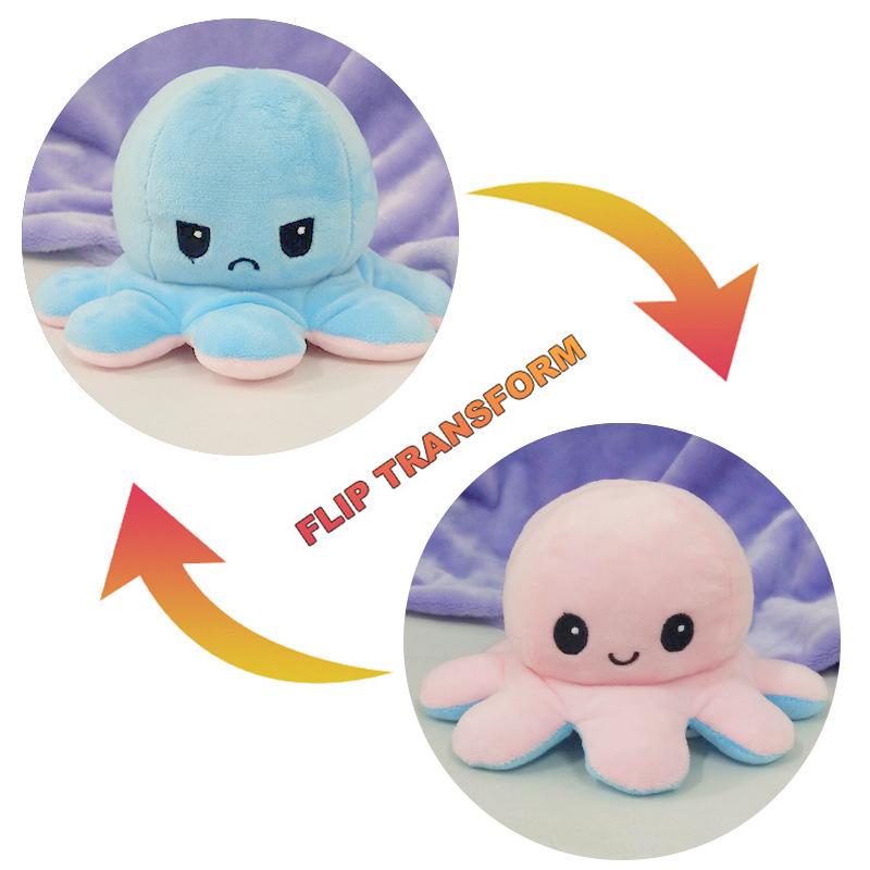 Reversible Double-Sided Octopus Plush Toy