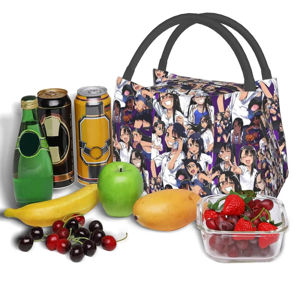 Lunchtasche Don't Toy With Me Miss Nagatoro Isolierte Kühltasche Tragbar Konstant Kouhai Liebe Belästigung Lunchbox Handtaschen