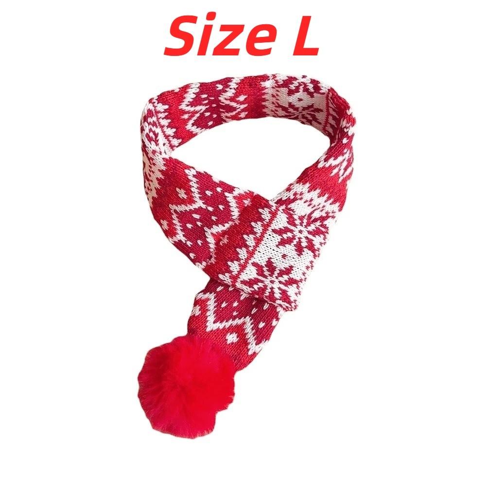 Thick Knit Cat Santa Hat Elastic Strap Pet Winter Warmer Christmas Dog Scarf  Festive Costume