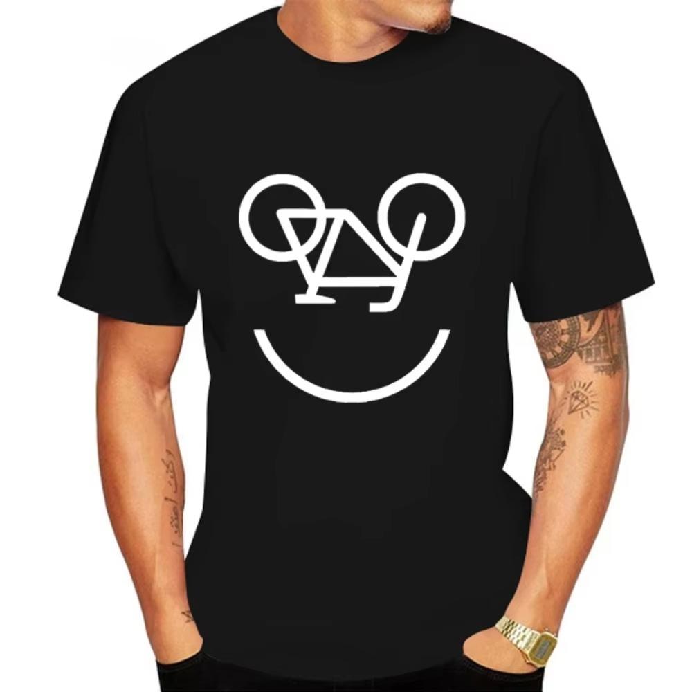 Summer New Interesting Bicycle Reverse Letters Print Men'S T -Shirt Fashion Casual Jogging Mesh Air Permeability Short Sleeves