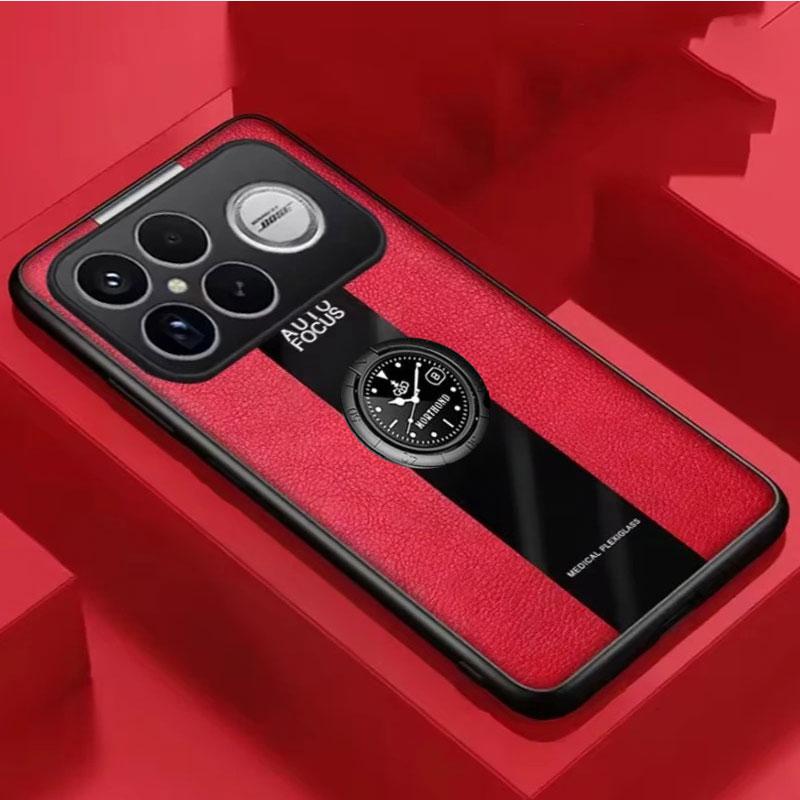 Case For POCO F8 Pro F8Ultra PU Leather Magnetic Holder Shockproof Cover For Redmi K90 K90Pro Max Matte Silicone Bumper Shell