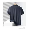 Men's Ice Silk Polo Shirt, Casual Short Sleeve Placket Detail Solid Color Golf Top