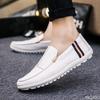 Men's New Casual Breathable Flat Bottomed Simple Trendy Men's Leather Shoes Are Versatile and Lightweight Zapatos De Hombre