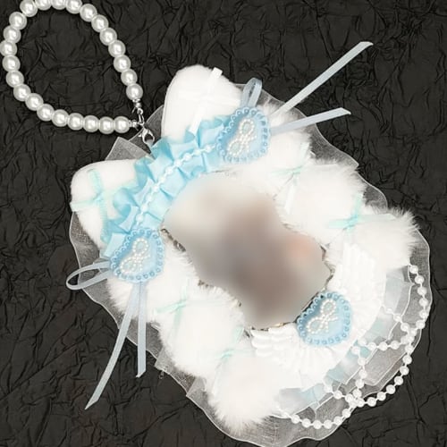 B8 Trading Card Case [Fluffy Cat Ears] Hard Top Loader Case for Oshikatsu (Light Blue, B8)