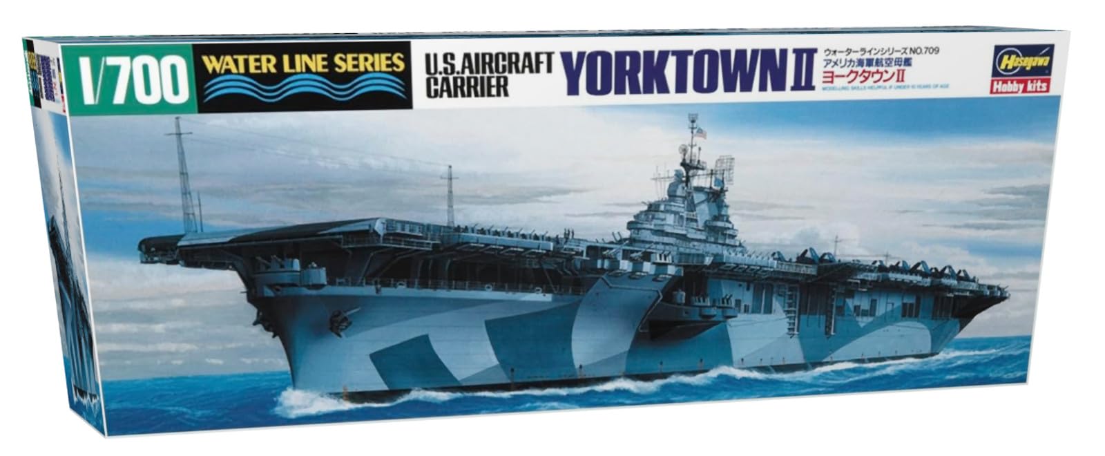 Hasegawa Waterline Series US Navy Aircraft Carrier Yorktown II Plastic Model Kit 709 1/700