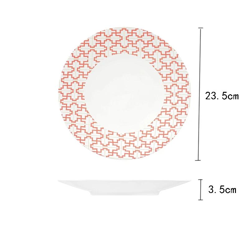 Keramikteller im Retro-Palaststil, kreativer runder Steak-Dessertteller, Luxushotel, exquisite Speiseteller, Haushaltsgeschirr