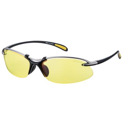 Sports Sunglasses Airless Wave Lens Usable At MTSIL Matte Titanium Silver X Matte [SWANS] Multi-Coated Model, Night, SA-517 Black/Yellow (Double-Sided