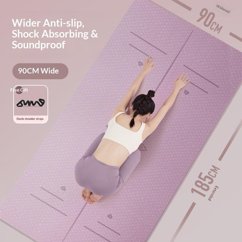 TPE Yoga Mat for Girls, Shock Absorption, Silent Non-slip Floor Mat, Home Thickened Sports, Dance and Fitness