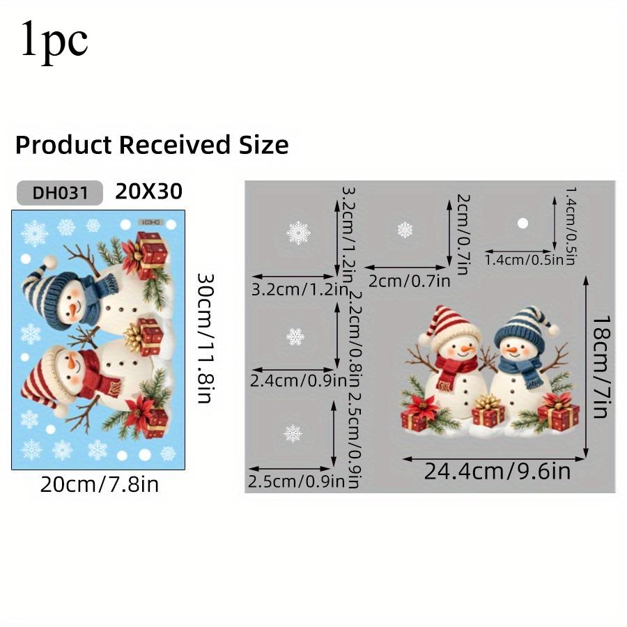 

1pc Christmas Snowman Window Clings Removable Static Cling Decal Festive Winter Holiday Decor for Home Office Storefront Windows