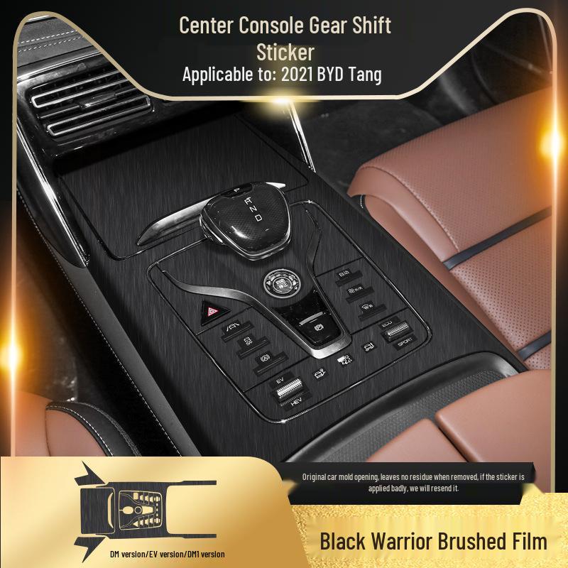 Black Warrior Gebürsteter Autoaufkleber für 17-21 BYD Tang Innenraum Mittelkonsolen Dekoration