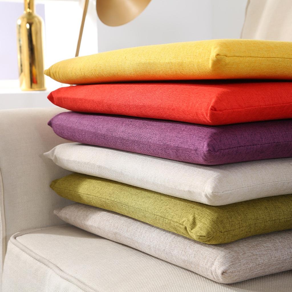 Solid color simple square cotton cushion, suitable for living room, bedroom, office