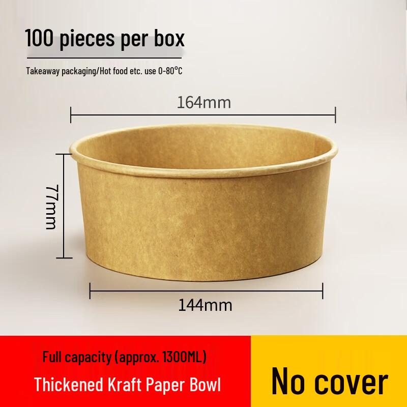 Miao Jie Disposable Kraft Paper Round Bowls