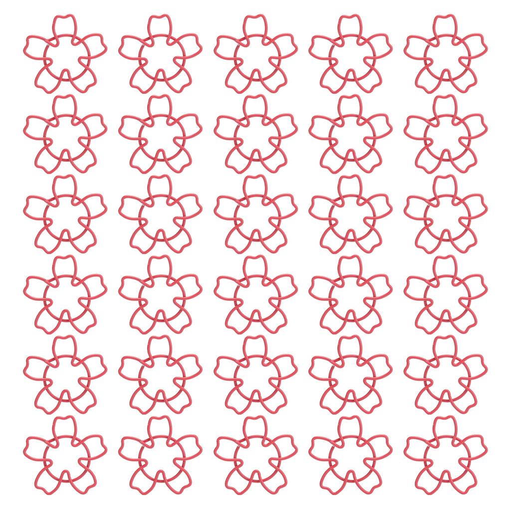 30ks sponky na papír Roztomilé červené třešňové květy Tvarový kolík pro klasifikaci souborů