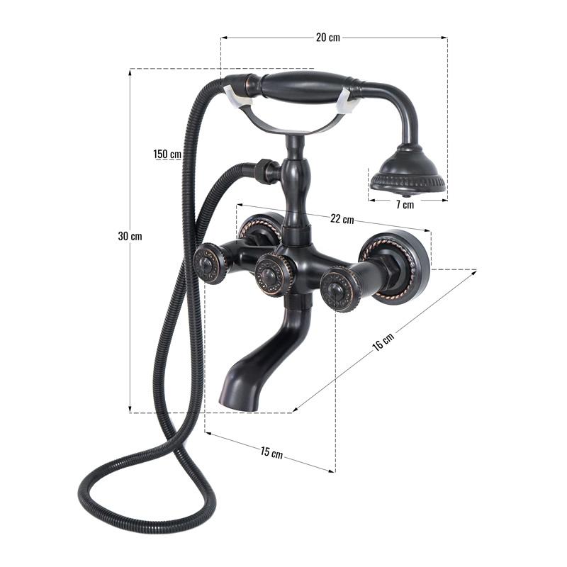 Black Wall-mounted Bathtub Faucet LEXIE