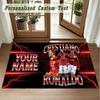 Crystal Velvet Square Rug Custom NameCristiano Ronaldo Pattern Non Slip Home Floor Decor Rug