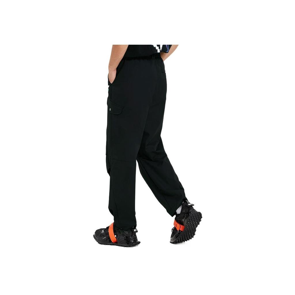 Li-Ning Solid Color Logo Casual Loose Sports Pants Men Bottoms Black AKXSB41-1