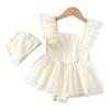 Costume da Bagno Intero Principessa Bianco di Alta Qualità per Bambina con Gonna in Rete 2026 - Perfetto per le Vacanze al Mare