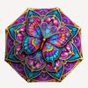 1pc Butterfly Mandala Artwork Auto-Fold Umbrella with One-Touch Open/Close - 8 Reinforced Ribs for Windproof Stability,  yy251118156