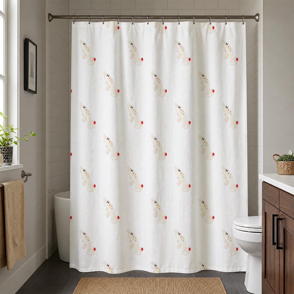 Whimsical Cartoon Animal Print Shower Curtain Waterproof Bathroom Decor for Home Kids Playful Design