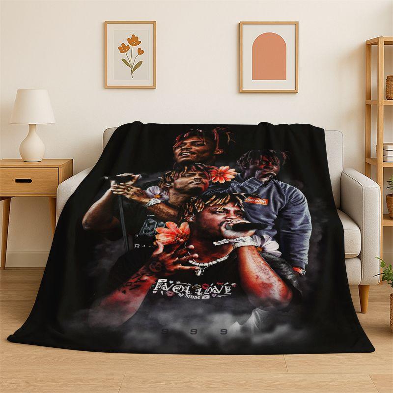 Couverture Flottante Douce et Chaude Rapper Star Légende Juice WRLD 999 Rétro pour Chambre à Coucher Salon Lit Voyage Camping